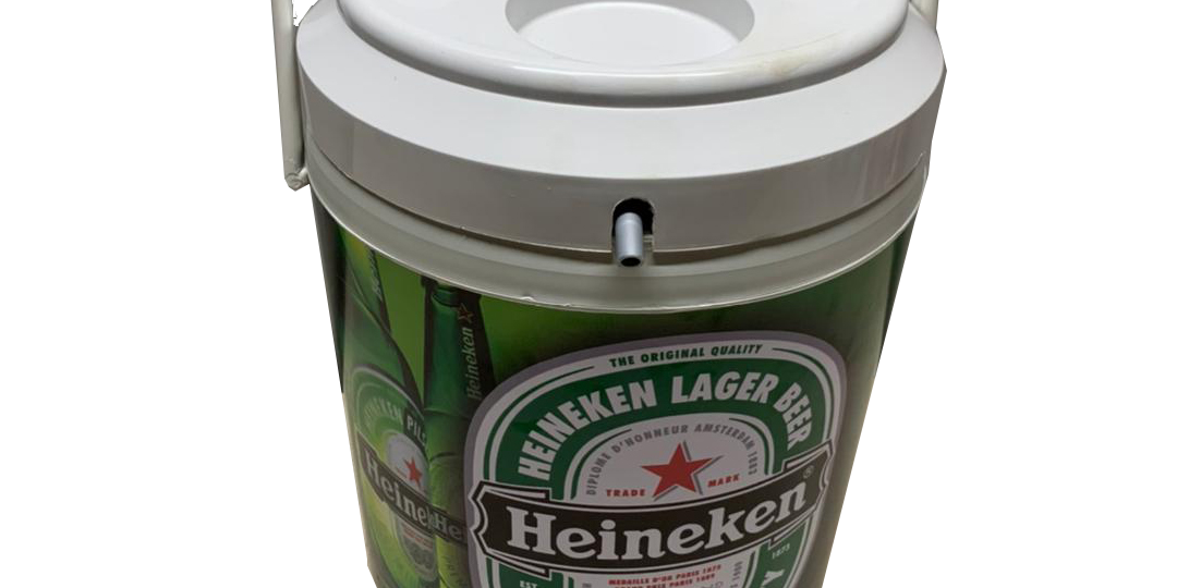 Cooler Personalizado com Tampa Porta Latas e Keg Heineken