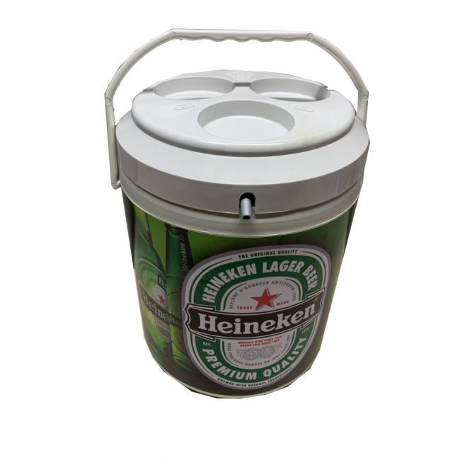Cooler Personalizado com Tampa Porta Latas e Keg Heineken